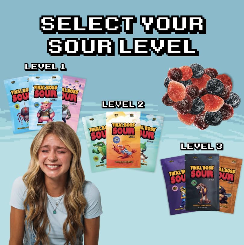 Final Boss Sour resealable pouch keeps chews fresh for travel.