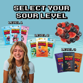 Final Boss Sour resealable pouch keeps chews fresh for travel.