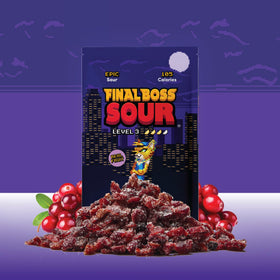Final Boss Sour Cranberry Level 3 pouch, portable during school lunch.