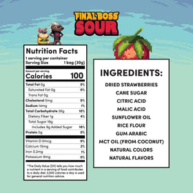Close-up of Final Boss fruit chews highlighting real fruit texture