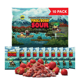 Final Boss Sour Strawberries pack for on-the-go snacking with real fruit