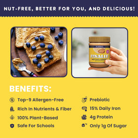 Finally Nut Free Classic Spread label close-up highlights clean ingredients.
