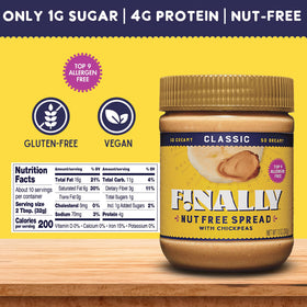 Finally Nut Free Classic Spread on oatmeal bowl delivers creamy texture with fiber.
