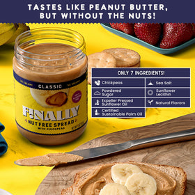 Finally Nut Free Classic Spread on toast provides familiar flavor without nuts, great for lunchboxes.
