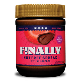 Finally Nut Free Cocoa Spread jar showing allergen-free chocolate indulgence for lunchboxes