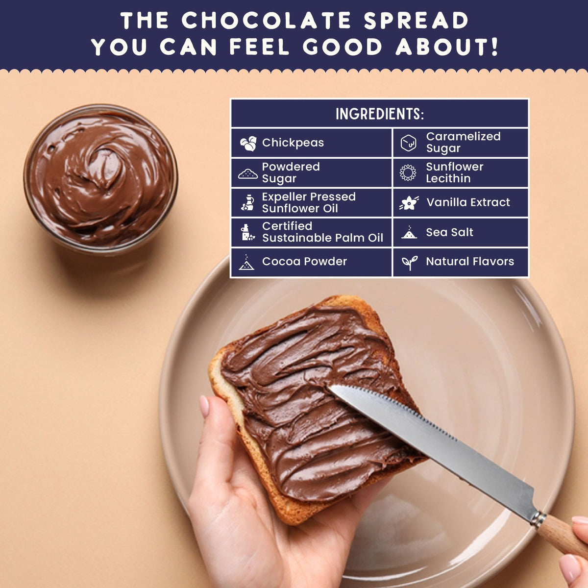 Finally Nut Free Cocoa Spread on toast demonstrates creamy nut-free breakfast option