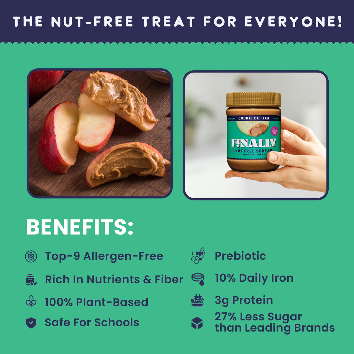 Toast topped with Finally Nut Free Cookie Butter for a quick treat.