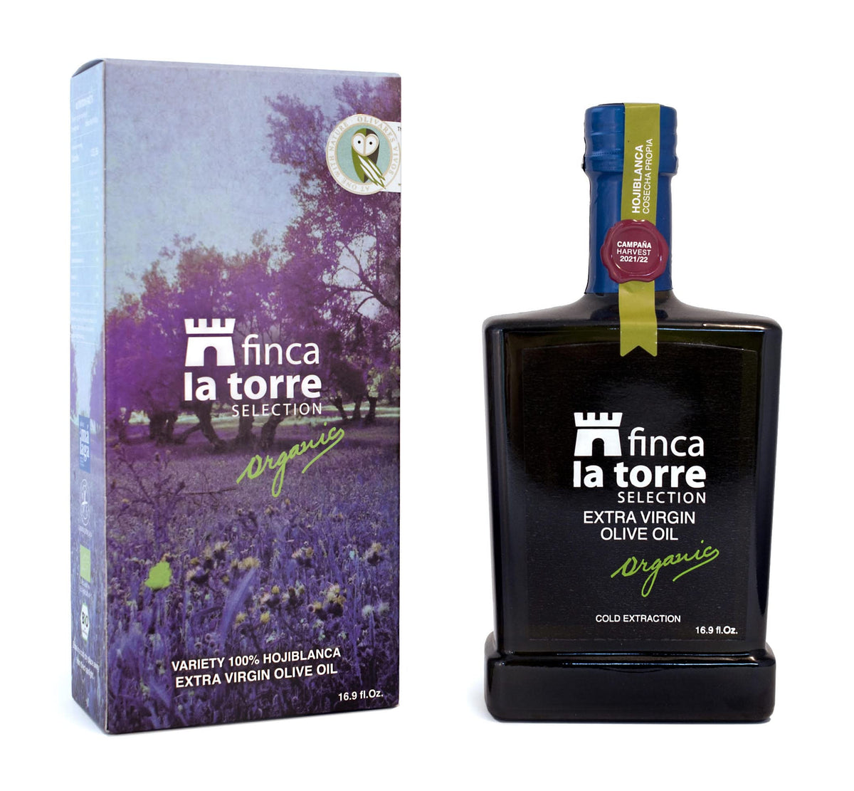 Finca La Torre Hojiblanca bottle showcasing premium organic olive oil for gourmet cooking