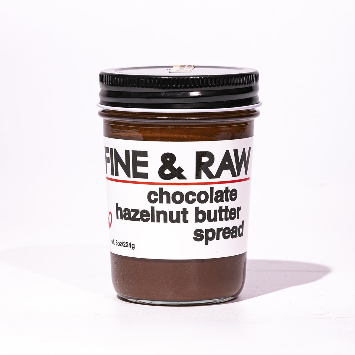 Fine & Raw chocolate hazelnut butter spread 8-ounce jar, creamy for toast.