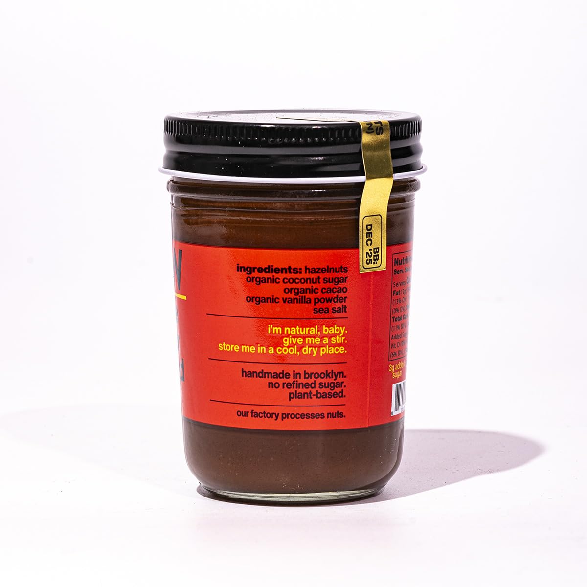 Fine and Raw dark chocolate hazelnut butter spoonful enhances ice cream or waffles.