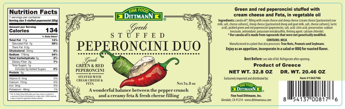 Fine Food Dittmann appetizer platter with stuffed peperoncini