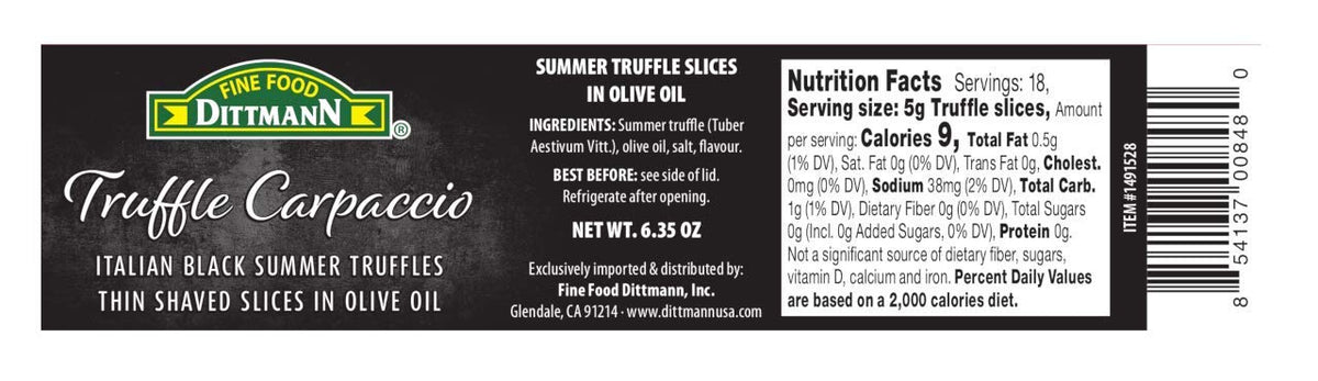 Fine Food Dittmann ready-to-eat truffle slices for quick, elegant meals