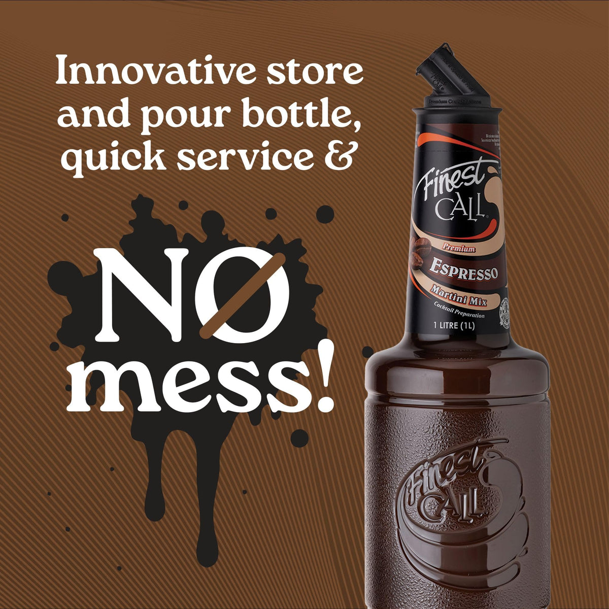 Finest Call bottle with coffee beans suggests versatile flavor pairing