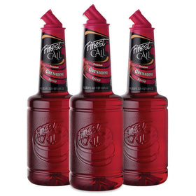 Finest Call grenadine bottle pour demonstrates precise dispensing for quick cocktails
