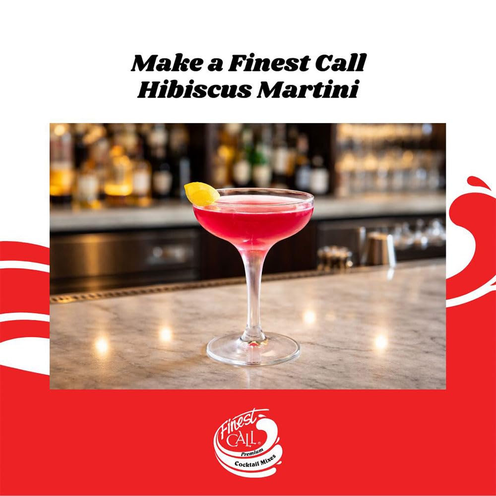 Finest Call Hibiscus Syrup in a martini, deep red hue.