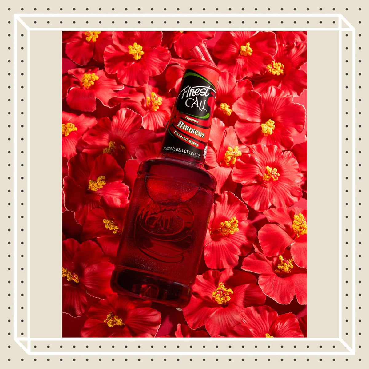 Finest Call Hibiscus Mule with lime, refreshing color.
