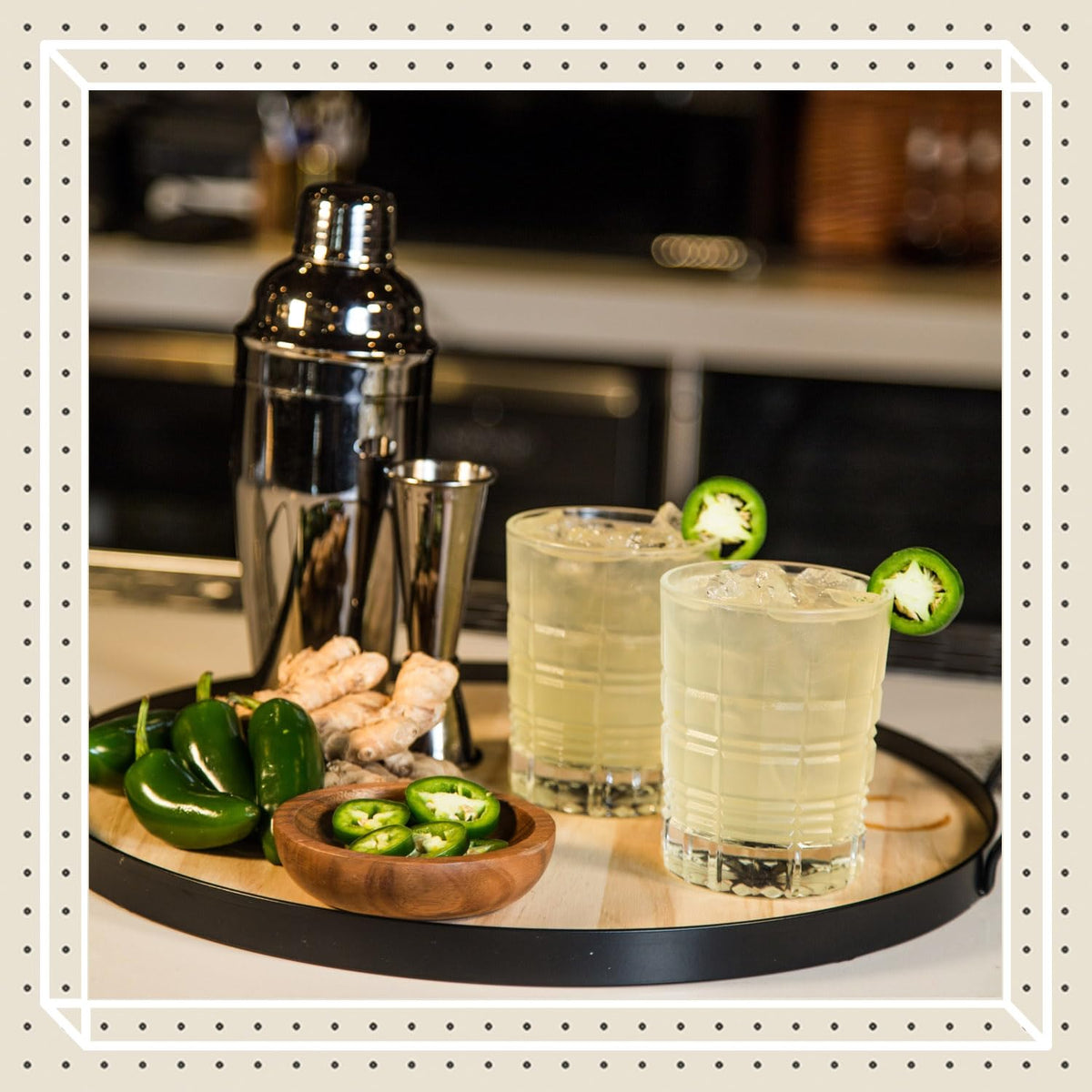 Finest Call Jalapeño Syrup in a margarita setup for balanced heat and sweetness