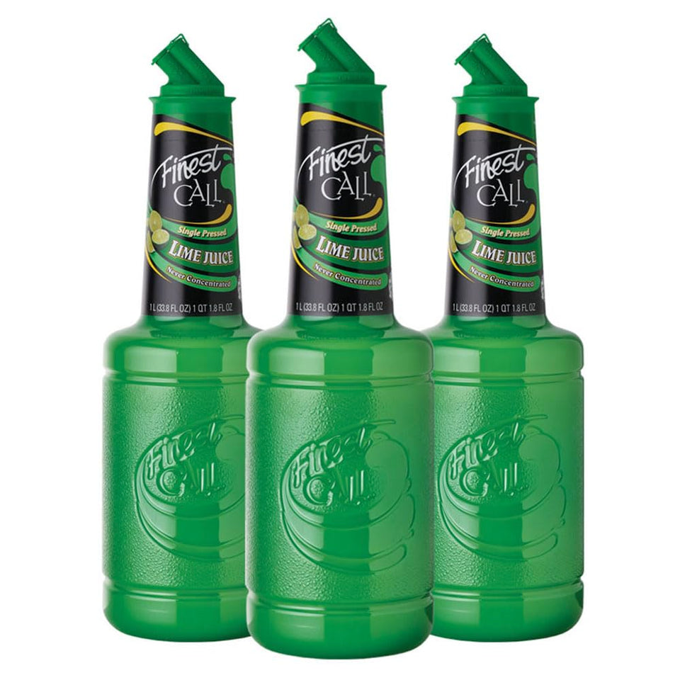 Finest Call lime juice bottle 1L ready for bright cocktails.
