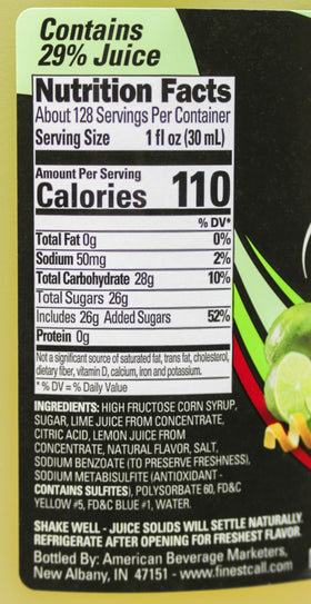Finest Call Margarita concentrate, ideal for adjusting dilution ratios to achieve bar-quality drinks.