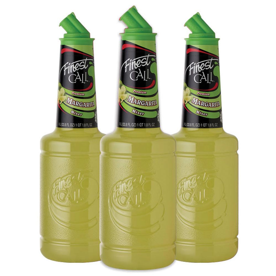 Finest Call Margarita Mix bottle on bar for easy, consistent pours.