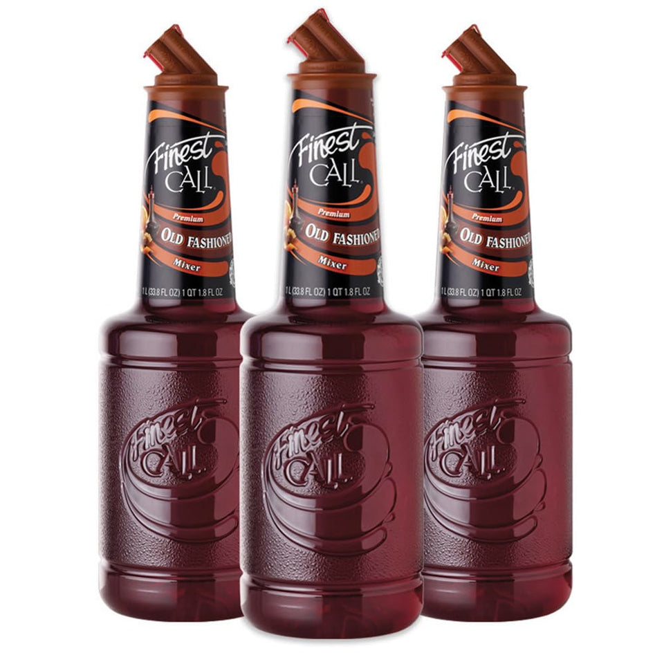 Finest Call old-fashioned drink mix bottle highlights premium cherry and citrus flavor