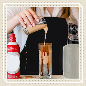 Finest Call Orgeat syrup pour closure enables precise bartending pours.