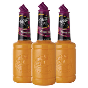 Finest Call passion fruit puree bottle pour demonstrates precise pour for cocktails.