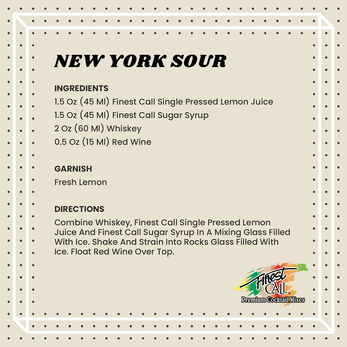 Finest Call premium simple syrup showcases smooth texture for effortless cocktail blending.