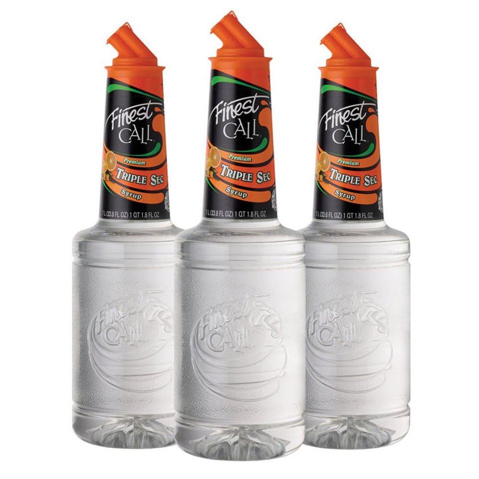 Finest Call Premium Triple Sec Syrup 1L bottle with bright orange aroma for cocktails.