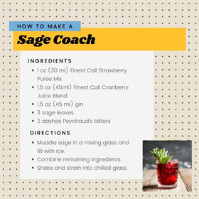Strawberry cocktail idea using Finest Call puree for a fruity twist.