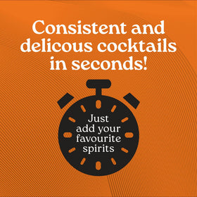 Finest Call Triple Sec beside cocktail ingredients on the bar.