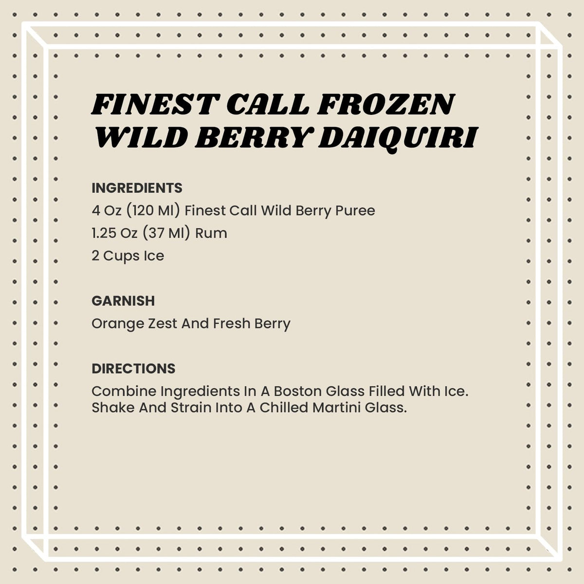 Finest Call Wild Berry Puree 3-pack box shows ready-to-use bulk supply