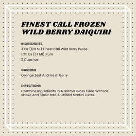 Finest Call Wild Berry Puree 3-pack box shows ready-to-use bulk supply