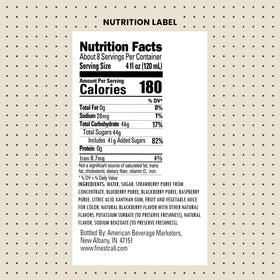 Finest Call Wild Berry Puree bottle close-up highlighting packaging