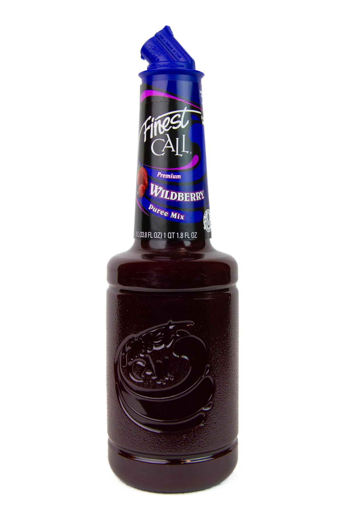 Finest Call Wild Berry Puree bottle showcases consistent flavor for cocktails.