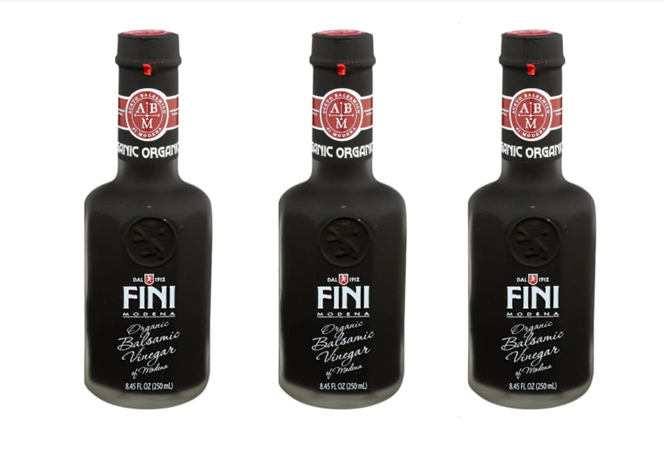 Fini balsamic Modena bottle pour enhances salads and dressings