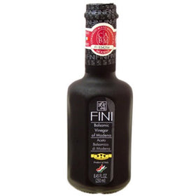 Fini balsamic Modena glossy bottle finish highlighting quality
