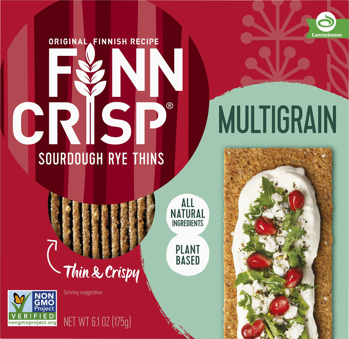 Finn Crisp Multigrain rye crispbread with varied texture.