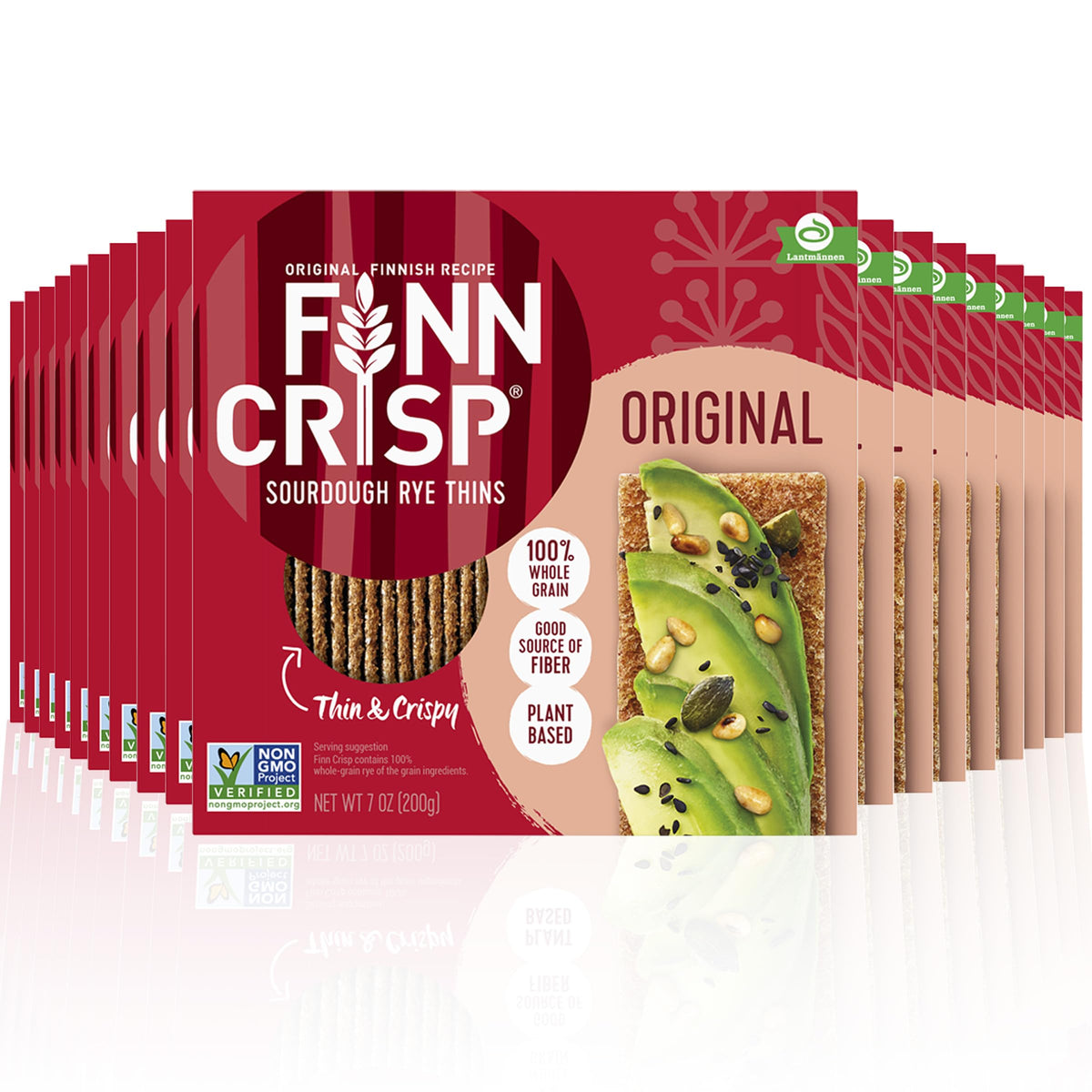 Finn Crisp Original Rye Crispbread 7oz image: thin, crisp rye crackers