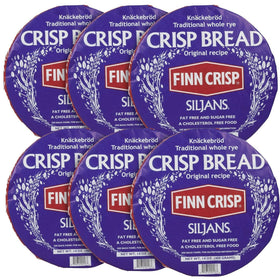 Finn Crisp Siljans Rye Crispbread wheels ready for toppings on a board