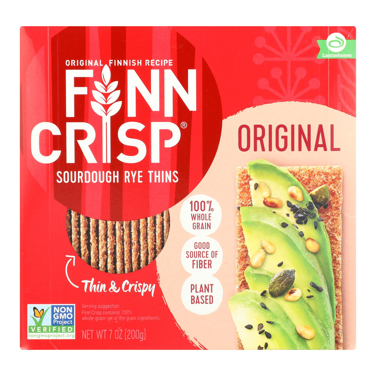 Finn Crisp Sourdough Rye Thins pack front, ready for a quick wholesome snack.