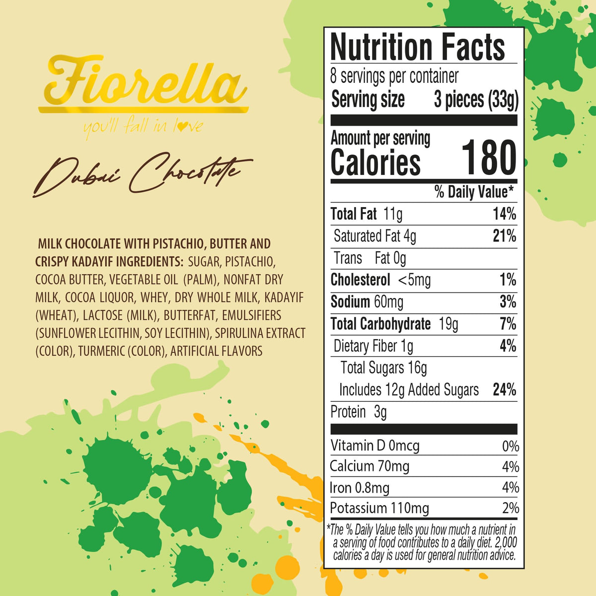 Fiorella Pistachio-forward flavor suits gatherings, gifts, or personal indulgence.