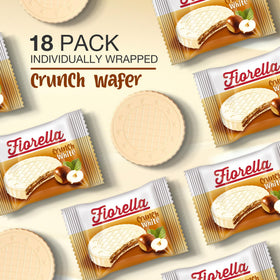 Fiorella Crunch wafers with hazelnut cream filling offer a smooth, indulgent bite.