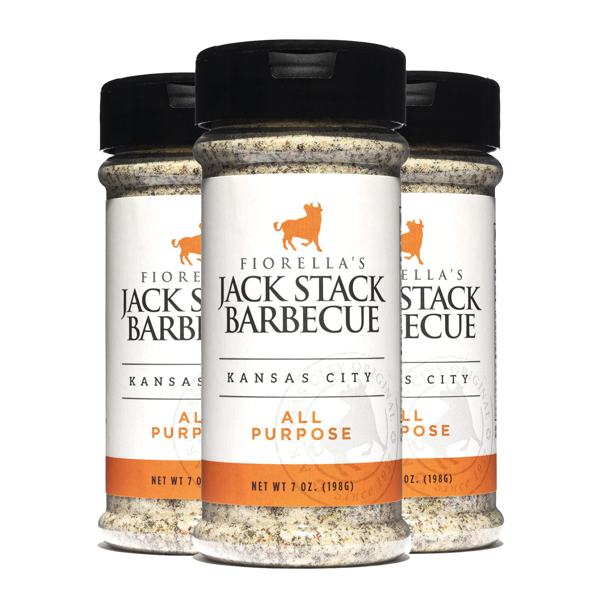 Fiorella's Jack Stack Dry Rub front label showing KC spice blend for versatile seasoning
