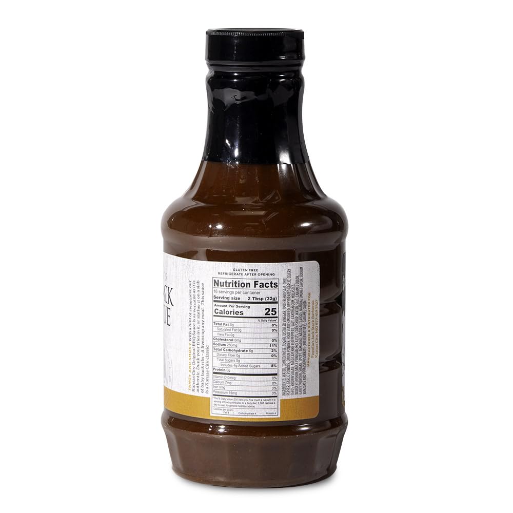 Fiorella's Jack Stack Original Sauce label closeup shows rich, smoky notes