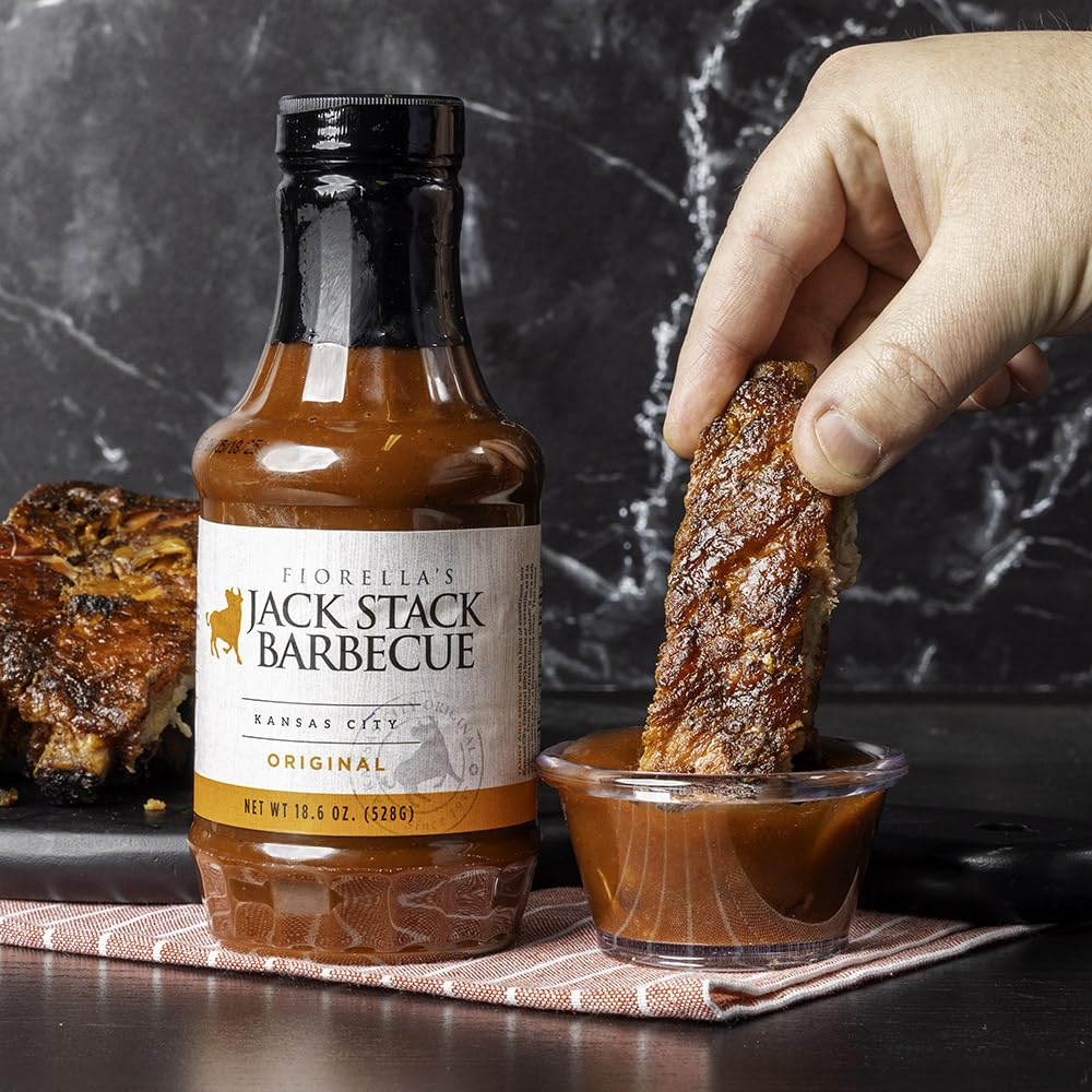 Fiorella's Jack Stack Original Sauce paired with ribs and pork dishes