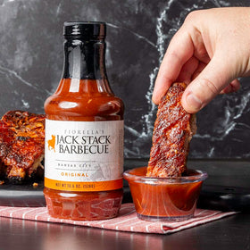 Fiorella's Jack Stack Original Sauce paired with ribs and pork dishes