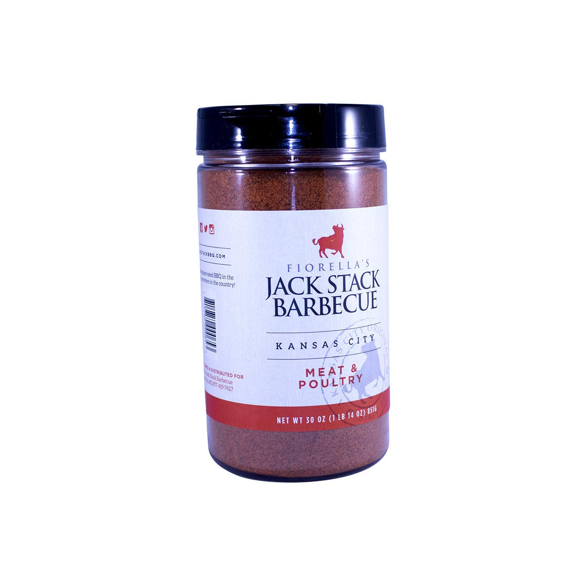 Fiorella's Jack Stack Barbecue rubs bottle enhances meat flavor for grilling.