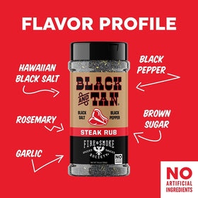 Fire & Smoke Society Black & Tan being sprinkled for immediate flavor enhancement.