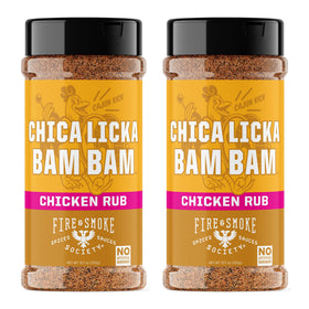 Fire & Smoke Society Chica Licka Bam Bam chicken seasoning bottle with bold Cajun poultry flavor